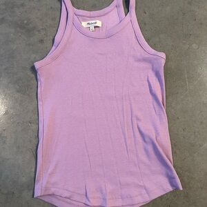Madewell Purple Ribbed Fitted Tank Top